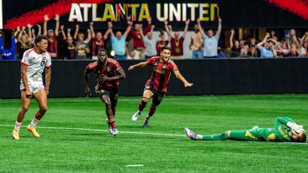 Atlanta celebrando el gol de último minuto