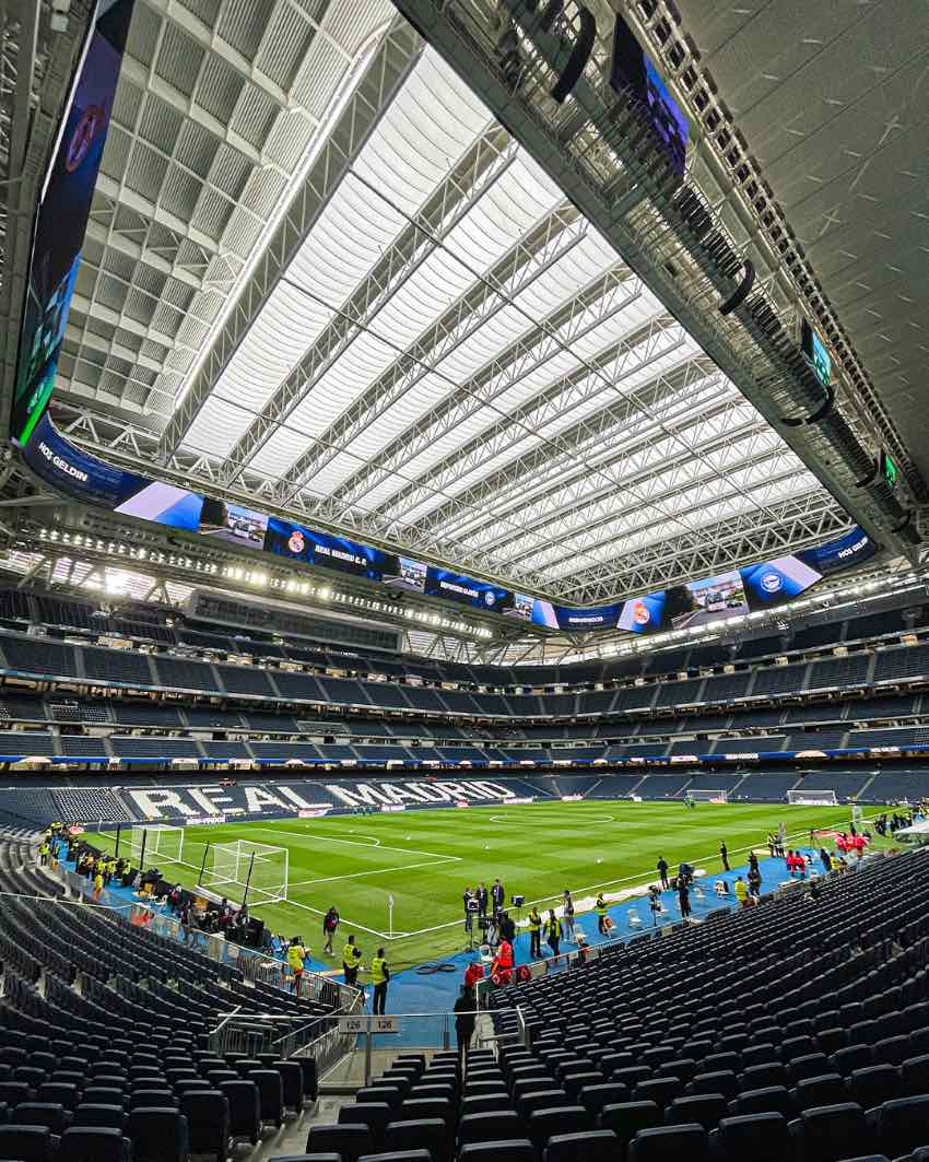 Estadio Santiago Bernabéu en un partido del Real Madrid