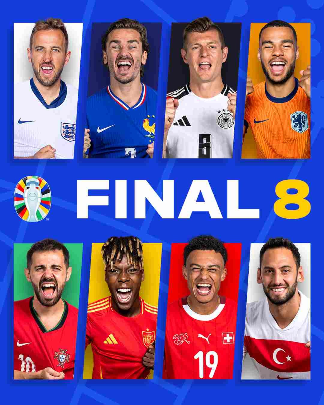 Los ocho equipos que qeudan en la Eurocopa 