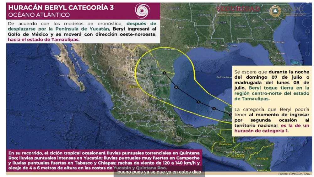 El huracán Berly podría llegar a Tamaulipas como tormenta tropical.