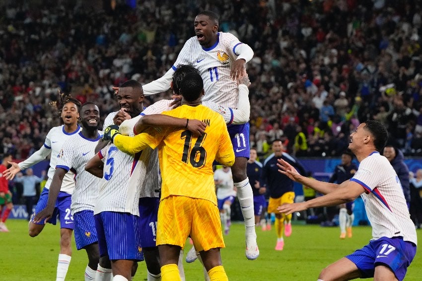 Francia en celebración de gol