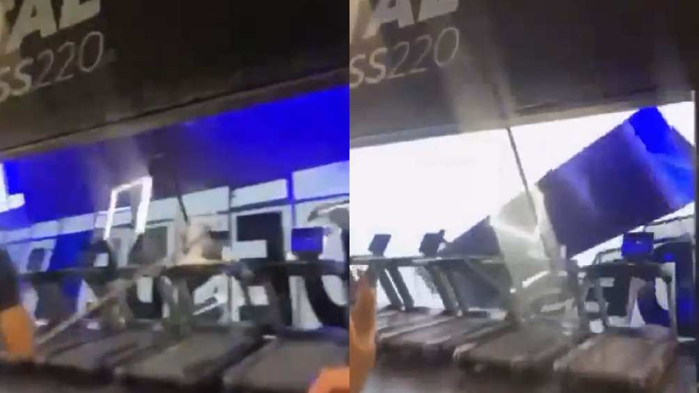 Las lluvias y las rachas de viento arrancaron una ventana del gimnasio. 