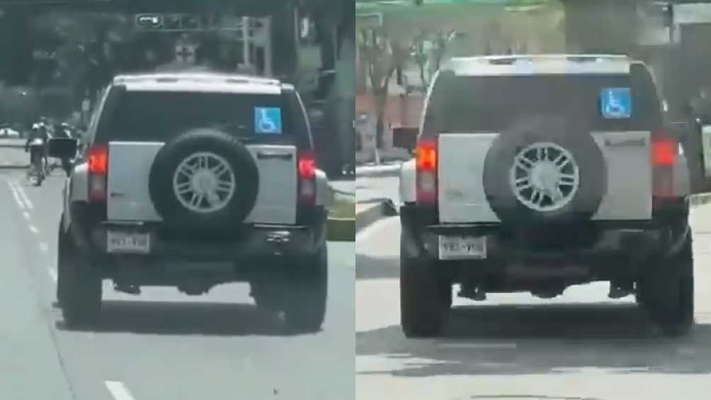 La camioneta Hummer en la que iba la acusaba tenía una calcomanía de discapacidad. 