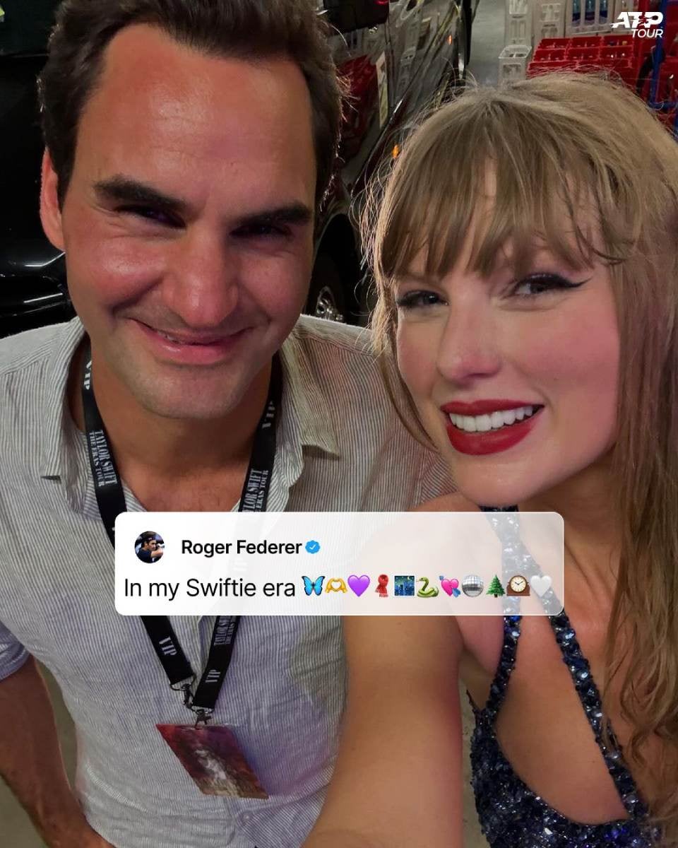 Federer y Taylor se tomaron una foto juntos 