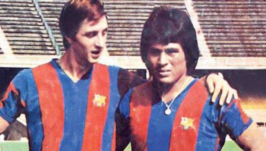 'Cholo' Sotil jugaba en el Barça con Johan Cruyff