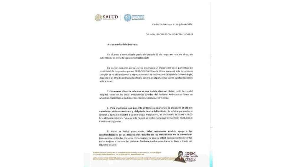 Este fue el comunicado que emitió la Secretaría de Salud. 