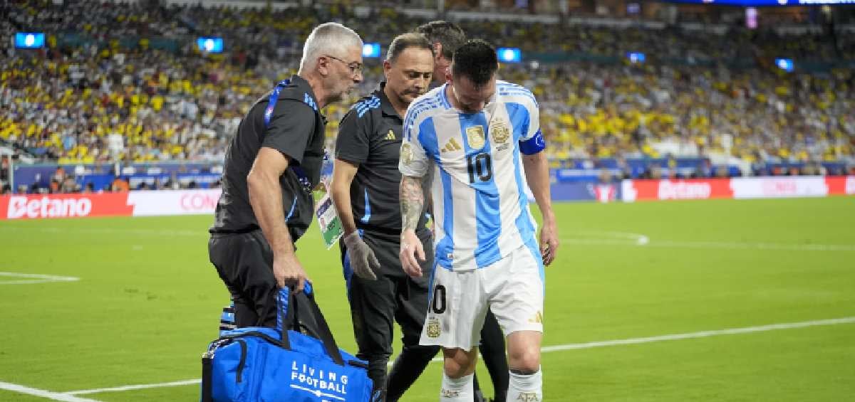 Messi salió lesionado ante Colombia 