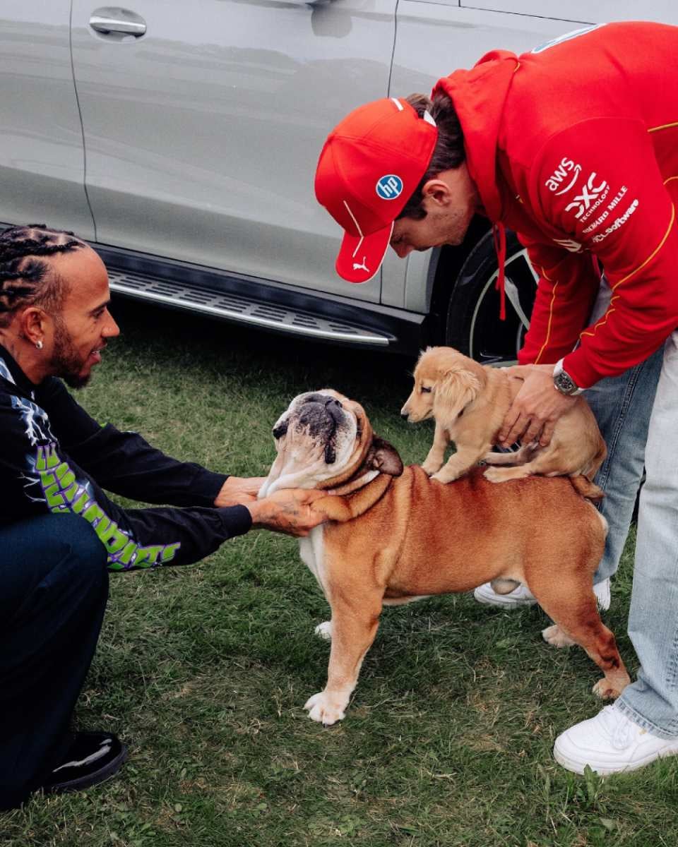 Los pilotos compartieron momentos con sus mascotas