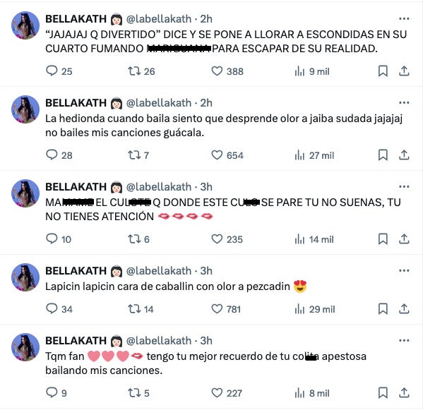 En redes no se cansó de insultar a la influencer.