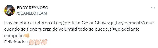 Mensaje de Eddy Reynoso a Chávez Jr.