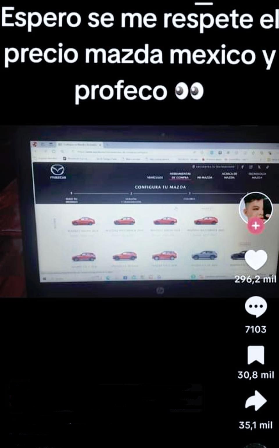 Un video muestra que el precio del auto tenía un error.