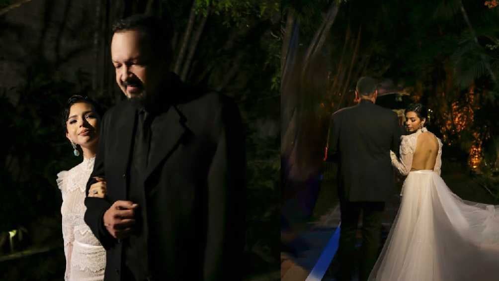 Pepe Aguilar sí asistió a la boda de su hija Ángela Aguilar. 