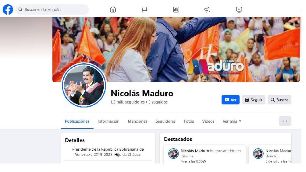 Meta desmintió el rumor de que había retirado la insignia de verificación a Maduro.