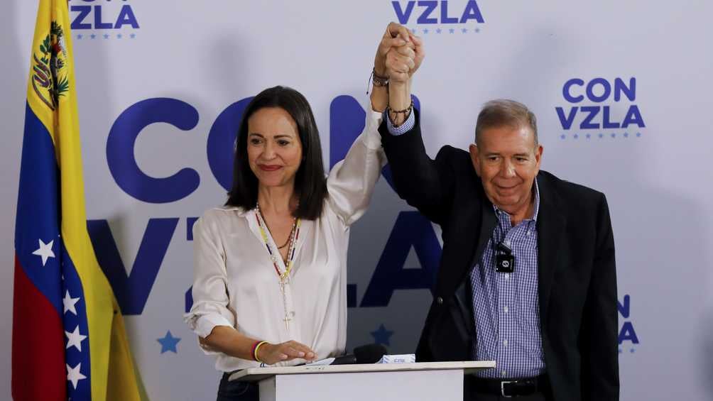 María Corina Machado y el candidato están resguardados por su seguridad. 