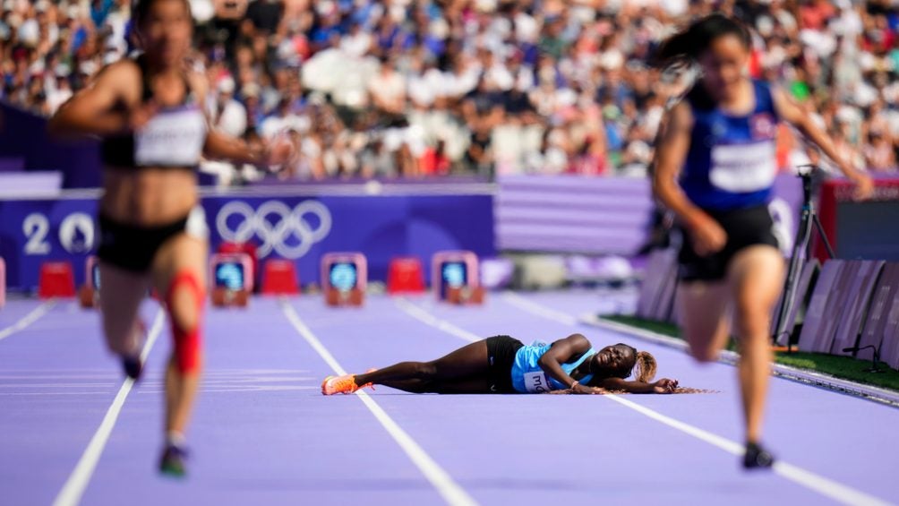 Moris sobre la pista del Stade de France