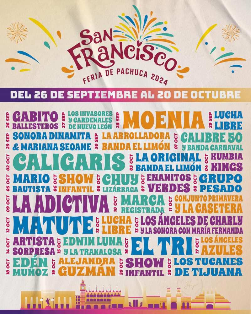 El cartel completo de casi un mes de conciertos.