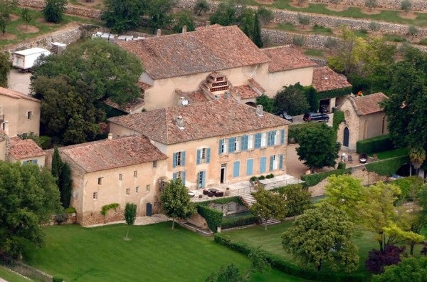 La casa donde vivía la pareja, Chateau Miraval, al sur de Francia