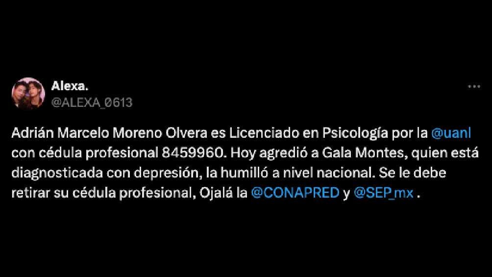 También piden que le quiten su cédula profesional como psicólogo. 