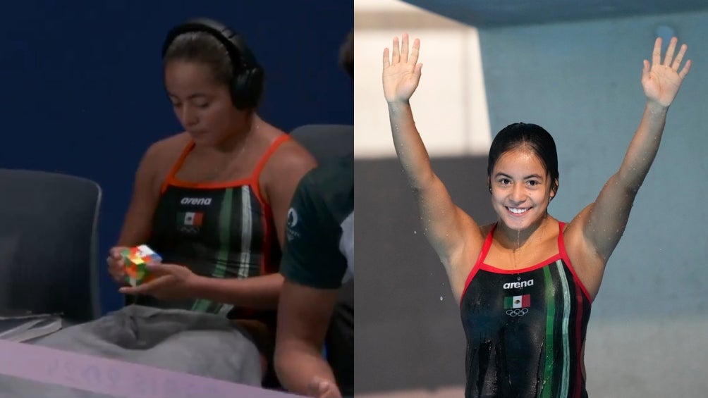 Alejandra Estudillo sorprende armando cubo de rubik en plena Final de clavados