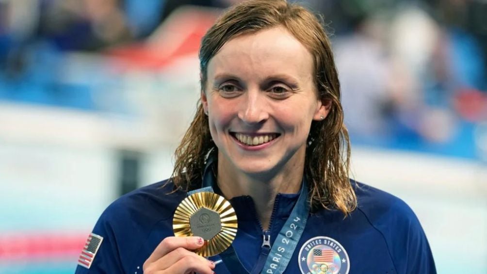 Ledecky con sus medallas de Oro