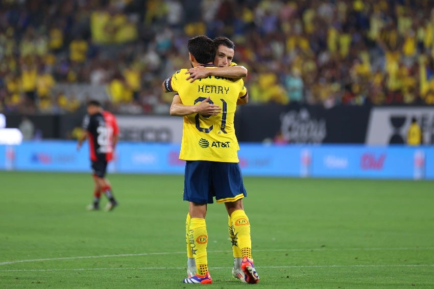 América en celebración de gol en Leagues Cup