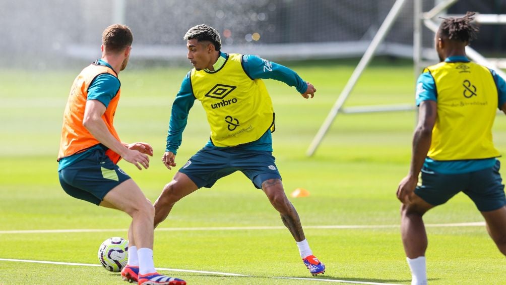 Araujo en su primer entrenamiento