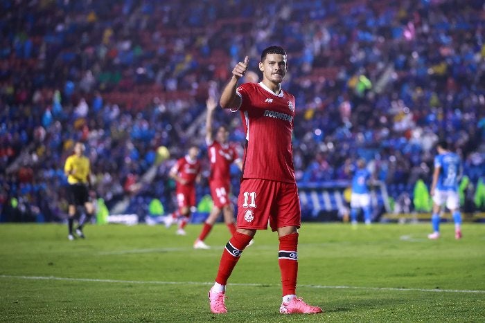 Araujo en un partido del Toluca