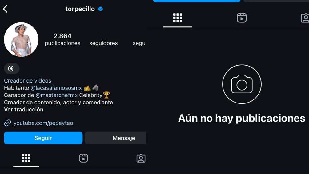 La cuenta de Instagram de Ricardo Peralta ha desaparecido tras intensos ataques en su contra