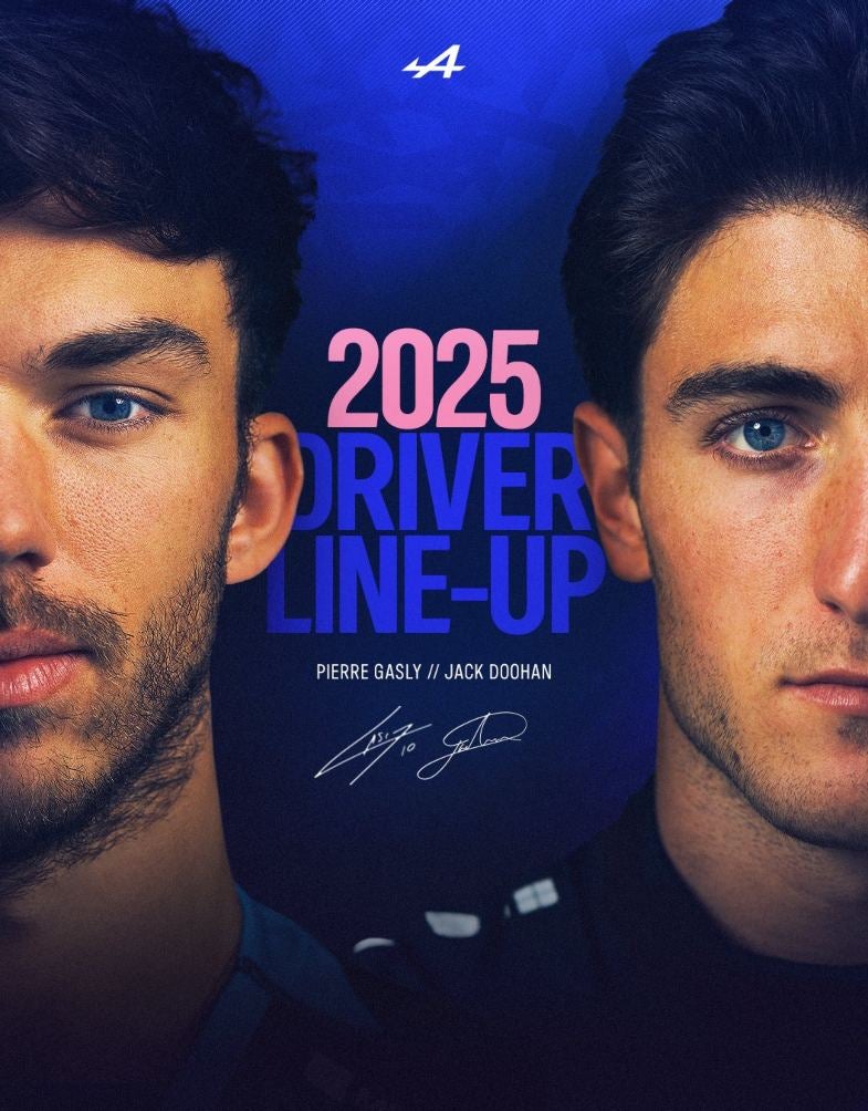 Gasly y Doohan será la pareja de pilotos de Alpine para 2025