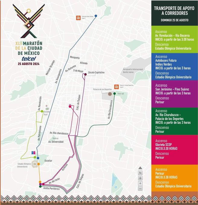 Las rutas de transporte empezarán desde las 3 de la mañana.