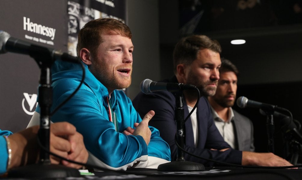 'Canelo' y Saunders en conferencia de dicha pelea 