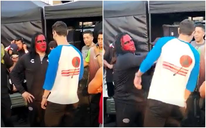 El luchador tuvo un fuerte encuentro con el youtuber en un festival de música