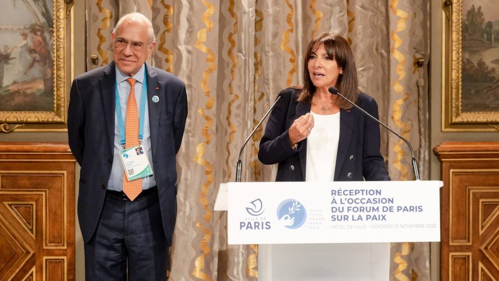 Anne Hidalgo, alcaldesa de París en conferencia