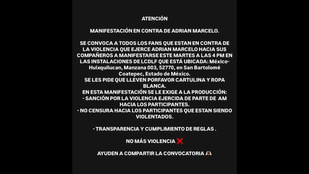 Público convocó a una manifestación afuera de La Casa de los Famosos. 