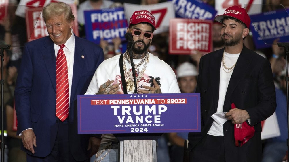 Anuel AA se unió a Donald Trump en un mitin en Pensilvania