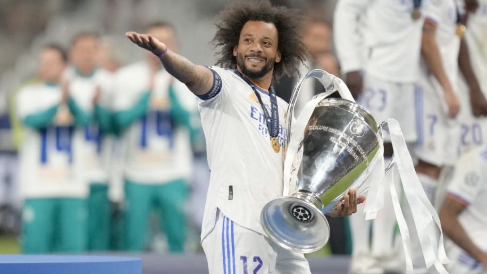 Marcelo celebrando la Champions con el Madrid 