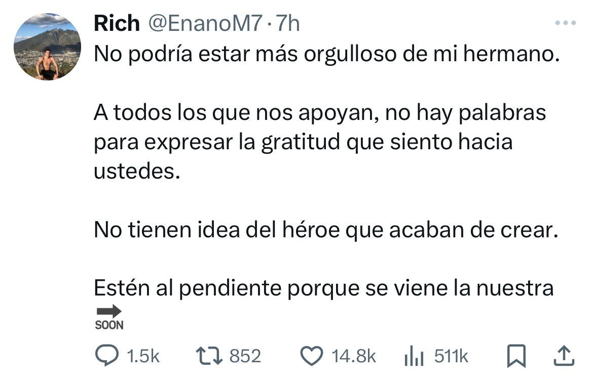 Hermano de Adrián Marcelo envía un mensaje después de la salida el regiomontano. 