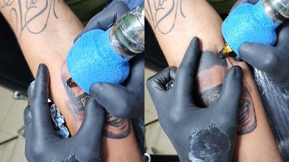 El tatuaje se llevó a cabo en un estudio de Monterrey, Nuevo León. 