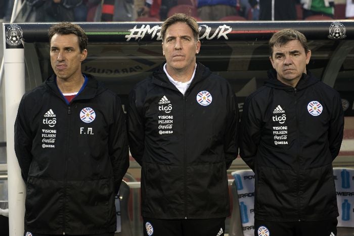 Berizzo en un partido de Paraguay