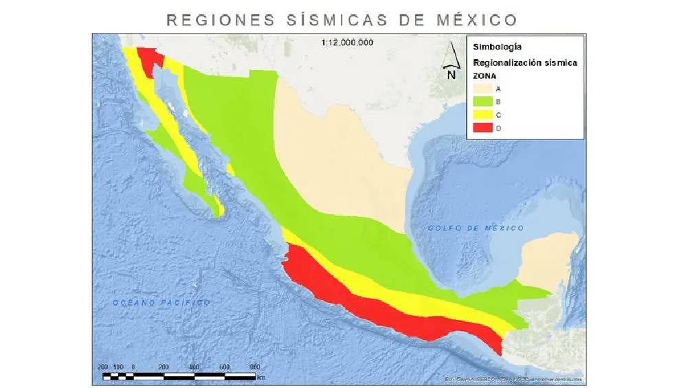 El país se clasifica en cuatro zonas, ordenadas de mayor a menor nivel de sismicidad.