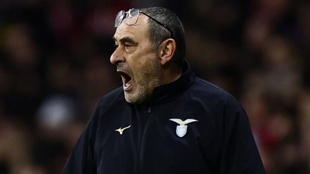 Maurizio Sarri con la Lazio