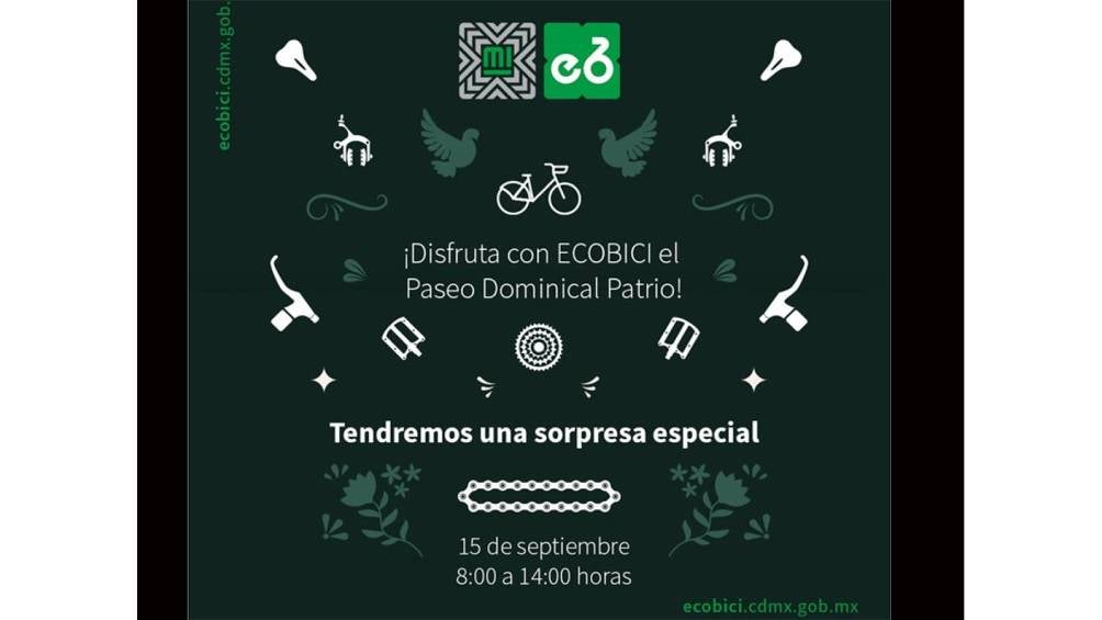 ¡Ecobici te invita a unirte a una rodada mexicana el 15 de septiembre!