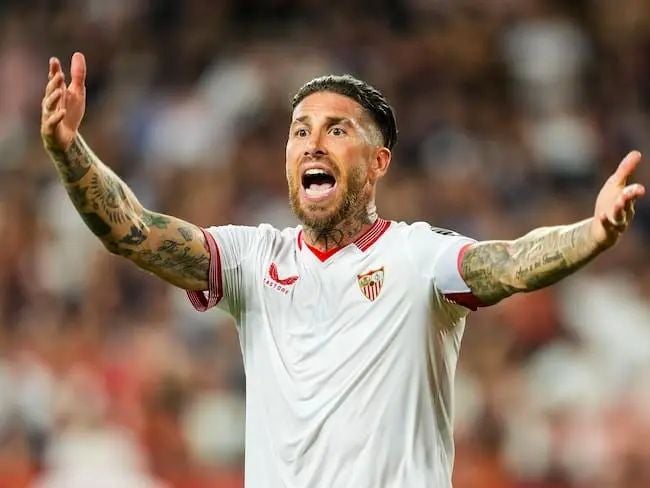 Sergio Ramos en un partido del Sevilla