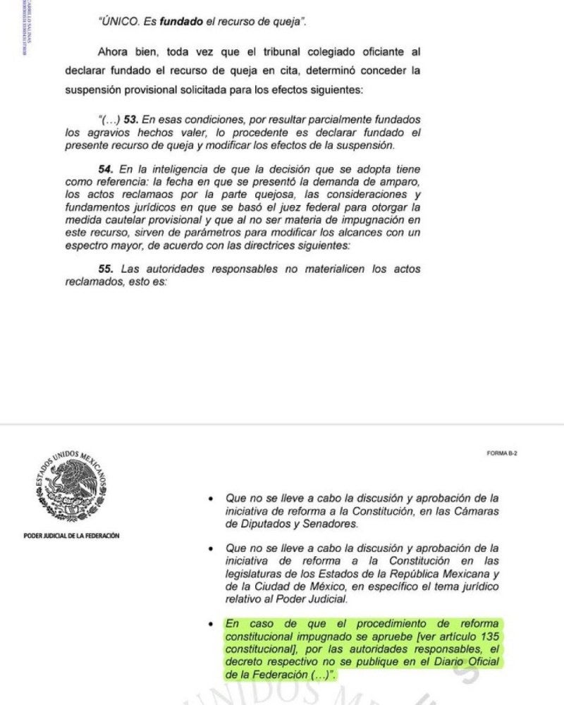 Un juez publicó una resolución para atrasar la publicación en el DOF.