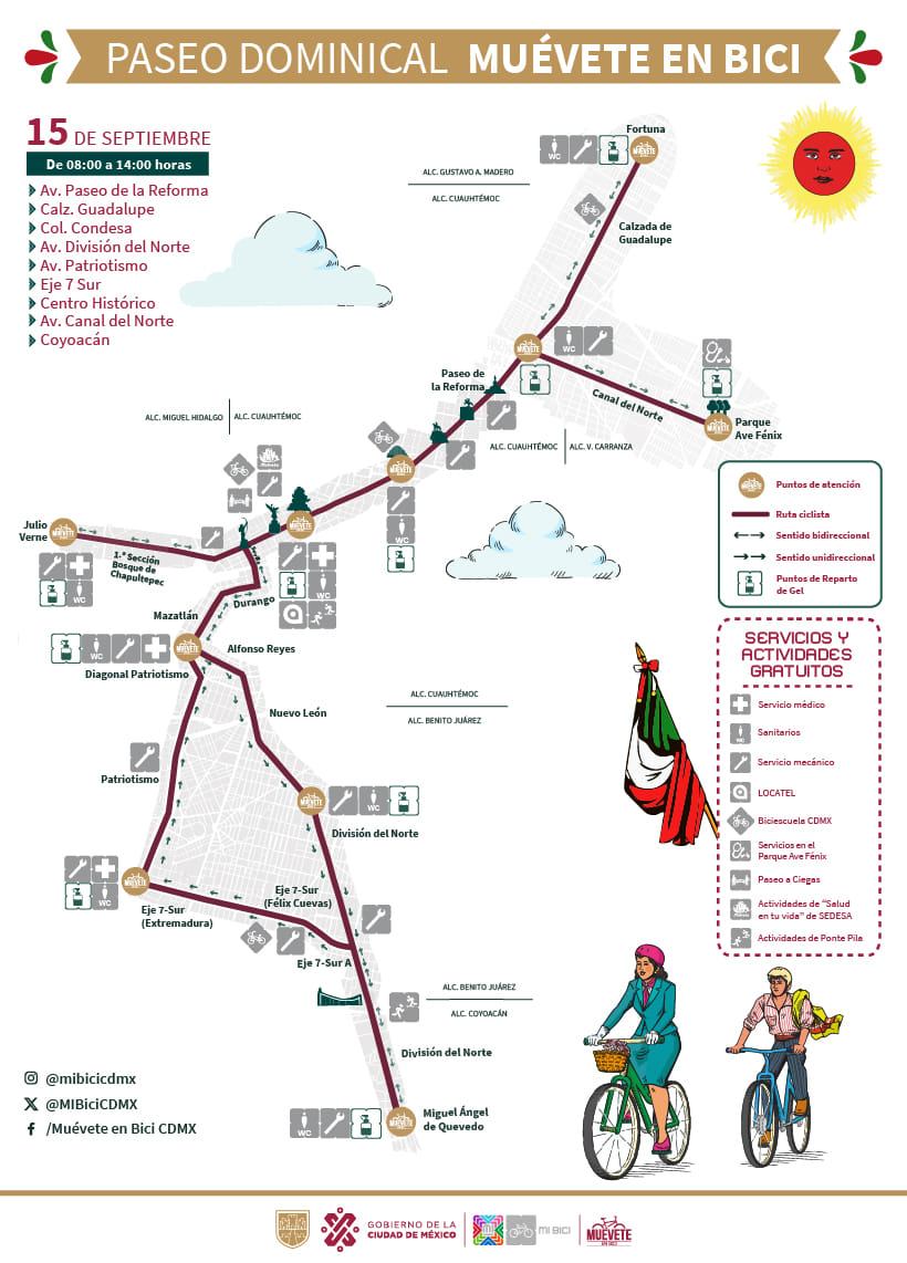 Checa las rutas para este domingo 15 de septiembre.