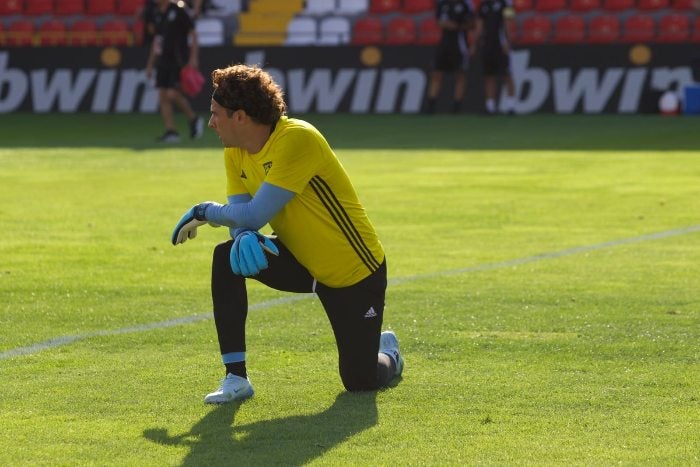 Ochoa en el calentamiento