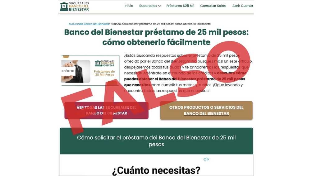 Existen páginas que se hacen pasar por el Banco del Bienestar. 