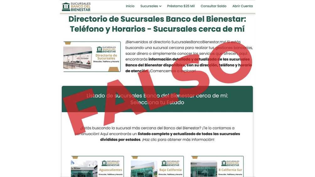 Estos sitios únicamente tienen el objetivo de robar información de los usuarios. 