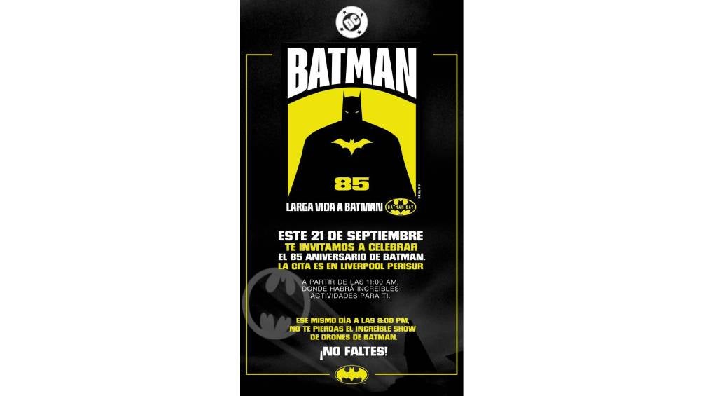 El Batman Day se celebrará el 21 de septiembre en el centro comercial Perisur. 