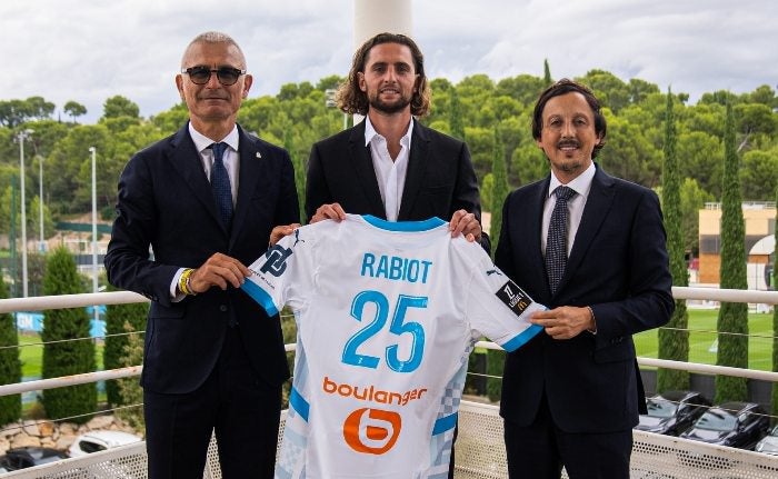 Rabiot en su presentación con el Marsella